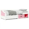 Image de vidaXL Lit de jour et 3 tiroirs sans matelas IRUN blanc rose 90x200 cm 3314685
