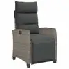 Image de Vidaxl chaise de jardin inclinable avec table d'appoint gris polyrotin