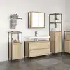 Image de Ensemble De Mobilier De Salle De Bain 3 Pcs Chêne Sonoma Vidaxl