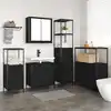 Image de Ensemble De Mobilier De Salle De Bain Avec Étagère 5 Pcs Noir Vidaxl