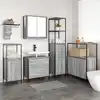 Image de Ensemble De Mobilier De Salle De Bain Avec Étagère 5 Pcs Gris Vidaxl