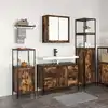 Image de Ensemble De Mobilier De Salle De Bain 3 Pcs Chêne Fumé Et Noir Vidaxl