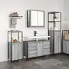 Image de Ensemble De Mobilier De Salle De Bain 3 Pcs Gris Sonoma Et Noir Vidaxl