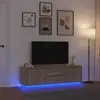 Image de Meuble Tv Avec Lumières Led Chêne Sonoma 160,5x41x50 Cm Vidaxl