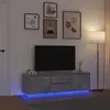 Image de Meuble Tv Avec Lumières Led Gris Béton 160,5x41x50 Cm Vidaxl