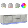 Image de Vidaxl meuble tv avec lumières led gris béton 160,5x41x50 cm