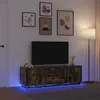 Image de vidaXL Meuble TV avec lumières LED chêne fumé 1605x41x50 cm support TV meuble télé meuble multimédia banc TV meuble 3328430