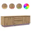 Image de Vidaxl meuble tv avec éclairages led chêne artisanal 160,5x41x50 cm