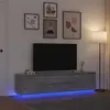 Image de Meuble Tv Avec Lumières Led Gris Béton 193,5x41x50 Cm Vidaxl