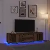 Image de Meuble Tv Avec Éclairage Led Vieux Bois 193,5x41x50 Cm Vidaxl