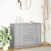 Image de Buffet Avec Tiroirs Sonoma Gris 100,5x35x76cm Bois D'ingénierie Vidaxl