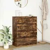 Image de vidaXL Buffet chêne fumé 80x35x99 cm bois dingénierie armoire de rangement meuble dentrée meuble dappoint meuble de 3328484