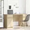 Image de Bureau Chêne Sonoma 140 X 49 X 76 Cm Bois D'ingénierie Vidaxl