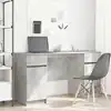 Image de Bureau Avec Porte Gris Béton 140 X 49 X 76 Cm Bois D'ingénierie Vidaxl