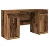 Image de Bureau en bois dingénierie - vidaXL - 140x49x76 cm - Vieux Bois - Rectangulaire - Rangement généreux - Usage intérieur