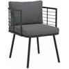 Image de vidaXL Chaise de jardin avec coussins noir résine tressée siège de jardin chaise de patio chaise à manger de jardin 4108259