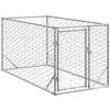 Image de vidaXL Chenil dextérieur pour chiens porte 2x1x1 m acier galvanisé cage de chien dextérieur grande cage de chien enclos 4105410