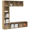 Image de vidaXL Bibliothèques 3 pcs chêne artisanal bois dingénierie bibliothèque étagère de rangement armoire de bureau étagère 3328550