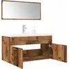 Image de Ensemble De Meubles Salle De Bain 3 Pcs Bois D'ingénierie Vidaxl