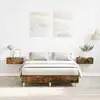 Image de Cadre De Lit Sans Matelas Chêne Fumé 140x190 Cm Bois Ingénierie Vidaxl
