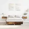 Image de Cadre De Lit Sans Matelas Vieux Bois 135x190 Cm Bois Ingénierie Vidaxl