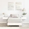 Image de vidaXL Cadre de lit sans matelas blanc 90x190 cm bois dingénierie meuble de chambre à coucher sommier lit simple lit 861084