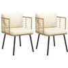 Image de Chaises De Jardin Lot De 2 Avec Coussins Naturel Résine Tressée Vidaxl