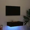 Image de Meuble TV mural Vidaxl chêne noir 60x35x155 cm avec éclairage LED RVB réglable