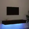 Image de Meubles Tv Avec   clairage Led 2 Pi ¨ces Ch  ne Noir 60 X 35 X 15,5 Cm Vidaxl