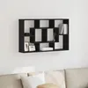 Image de Étagère murale chêne noir 85 x 16 x 525 cm - bois dingénierie compartiments cubiques finition mate