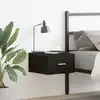 Image de Cabinet De Chevet Mural Avec Tiroir Chêne Noir 35 X 35 X 20 Cm Vidaxl
