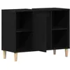 Image de Meuble sous-vasque - vidaXL - Chêne Noir - 80x33x60 cm - Bois dingénierie - 5 compartiments