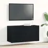 Image de Meuble Tv Chêne Noir 80x30x41 Cm Bois D'ingénierie Vidaxl