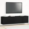 Image de Meuble TV mural VidaXL chêne noir 160 x 30 x 41 cm - 2 modules bois dingénierie
