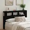 Image de Tête De Lit Led Avec Étagère Chêne Noir 160 X 18,5 X 103,5 Cm Vidaxl