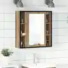 Image de Armoire À Miroir Salle De Bain Chêne Artisanal Bois Ingénierie Vidaxl