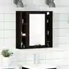 Image de Armoire De Salle De Bain Avec Miroir Chêne Noir 60 X 16 X 60 Cm Bois Vidaxl