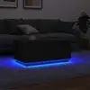 Image de Table Basse Avec Lumières Led Chêne Noir 90x49x40 Cm Vidaxl