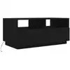 Image de Vidaxl table basse avec lumières led chêne noir 90x49x40 cm