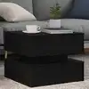 Image de Table Basse Avec Lumières Led Chêne Noir 50x50x40 Cm Vidaxl