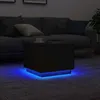Image de Table basse - Chêne noir - 50x50x40 cm - Lumières LED RVB - Design contemporain