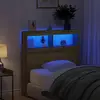 Image de Armoire Tête De Lit Avec Led Chêne Artisanal 100x17x102 Cm Vidaxl