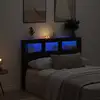 Image de Armoire Tête De Lit Avec Led Chêne Noir 140x17x102 Cm Vidaxl