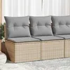 Image de vidaXL Salon de jardin avec coussins 2 pcs beige résine tressée acacia 3325235