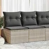 Image de vidaXL Salon de jardin 2 pcs avec coussins gris clair polyrotin acacia 3325238
