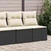 Image de vidaXL Salon de jardin avec coussins 2 pcs noir résine tressée acacia 3325242