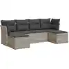 Image de Salon De Jardin 6 Pcs Avec Coussins Gris Clair Résine Tressée Vidaxl