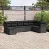 Image de vidaXL Salon de jardin 8 pcs avec coussins noir résine tressée 3325331