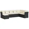 Image de Salon De Jardin 8 Pcs Avec Coussins Noir Résine Tressée Vidaxl