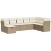 Image de Salon De Jardin Avec Coussins 8 Pcs Beige Résine Tressée Vidaxl